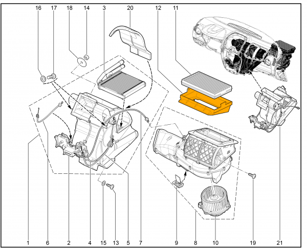 Корпус приемный воздухозаборника для Lada Granta, Kalina, Datsun