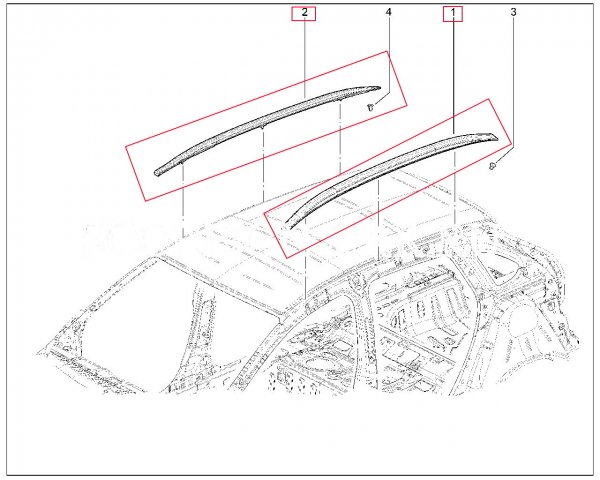 Рейлинги на крышу в сборе для Lada XRAY Cross