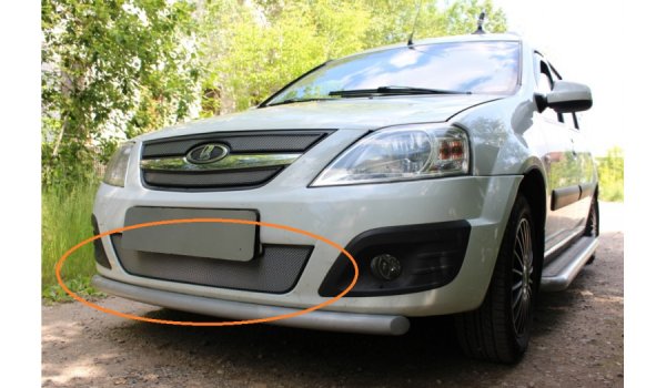 Защита радиатора Стрелка хром для Lada Largus (низ)