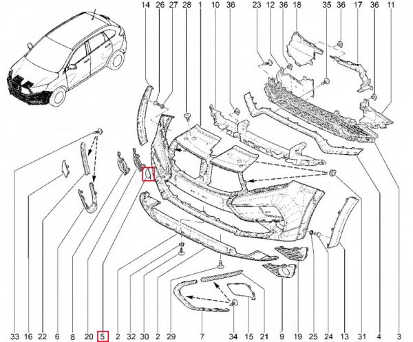 Заглушка отверстия под буксировочную проушину неокрашенная для Lada XRAY Cross