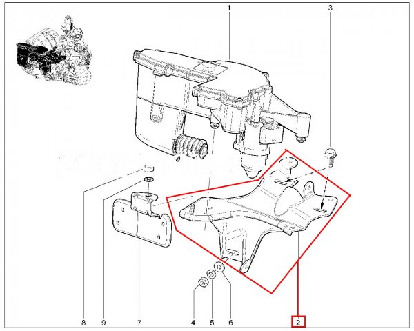 Кронштейн крепления актуатора верхний в сборе для Lada Granta, Kalina, Priora, Vesta, XRAY