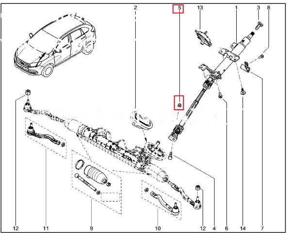 Гайка крепления рулевого вала для Lada XRAY Cross