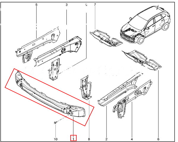 Поперечина крайняя передняя для Lada XRAY