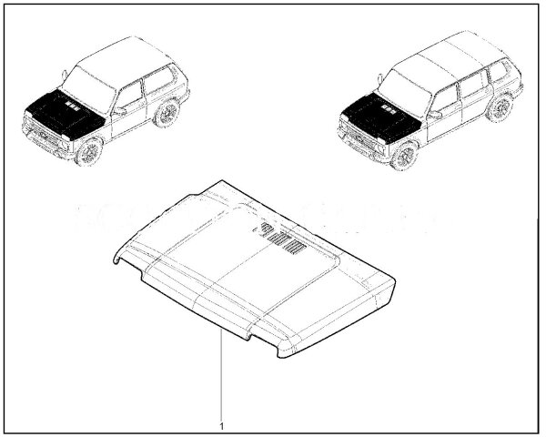 Капот для Lada Niva Legend, 4x4, Urban