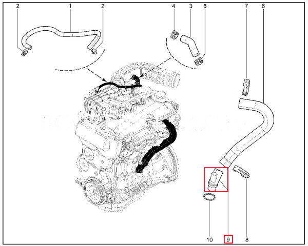 Штуцер системы вентиляция картера LADA