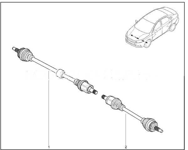 Привод переднего колеса в сборе (ДВС 21129 с МКП ВАЗ или АМТ) для Lada Vesta