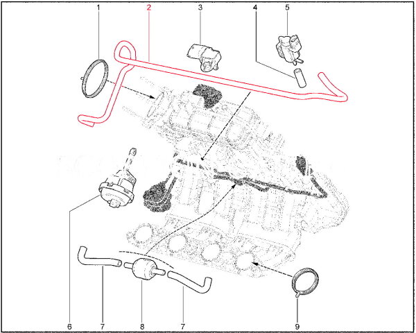 Шланг системы пневмопривода двигателей ВАЗ