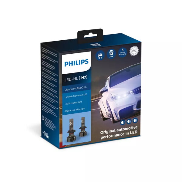 Комплект светодиодных ламп PHILIPS H7 12V LED 2 шт. (холодный белый, яркость +250%)