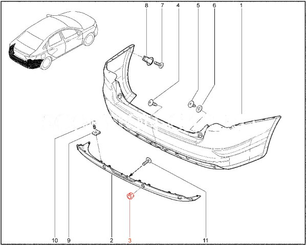 Заглушка отверстия датчика парковки для Lada Vesta, XRAY Cross