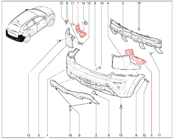 Кронштейн заднего бампера Lada XRAY Cross