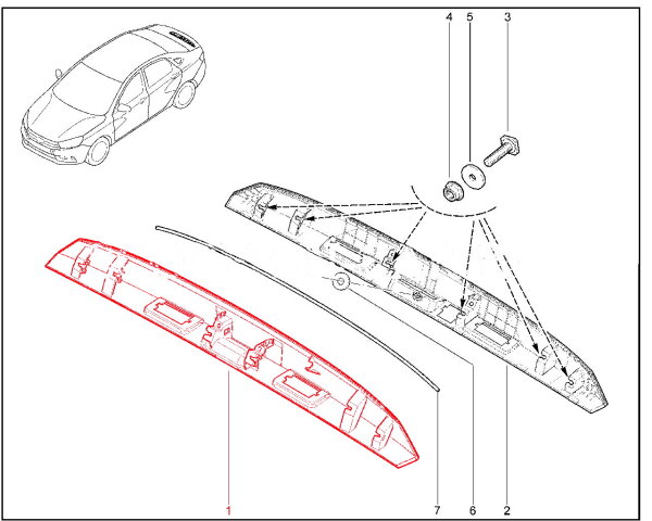Накладка крышки багажника (под кнопку без камеры) Lada Vesta