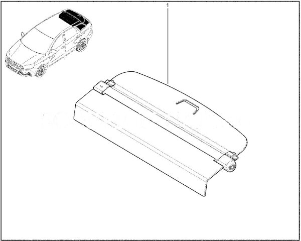 Полка багажника нового образца в сборе для Lada Vesta SW, SW Cross