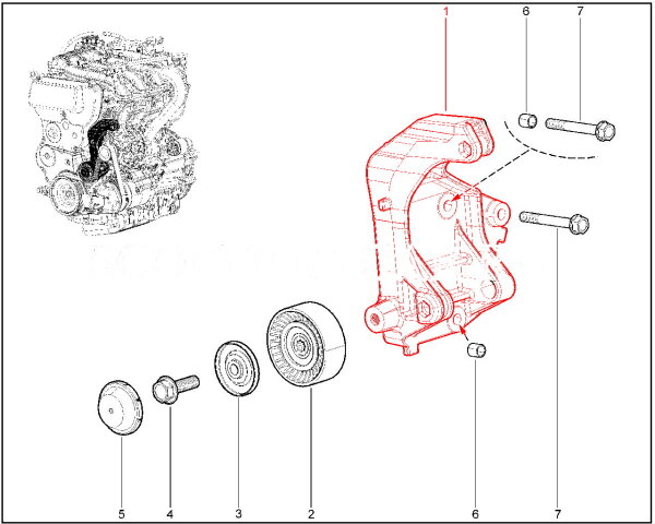 Кронштейн крепления генератора для Lada Granta, Kalina
