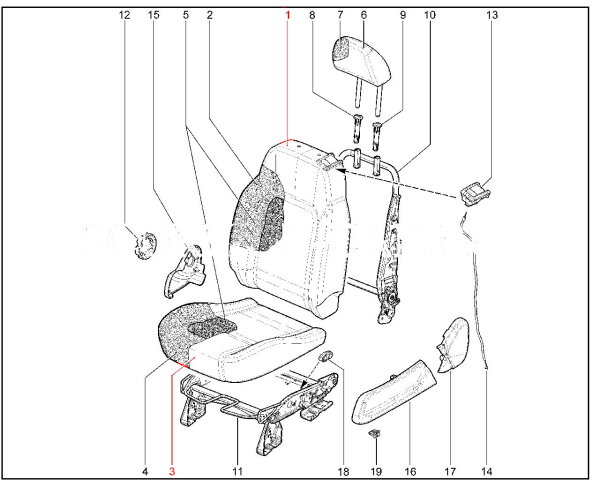 Обивка сиденья нового образца для Lada Niva Legend, 4x4, Urban
