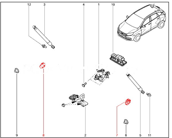 Буфер крышки багажника для Lada XRAY