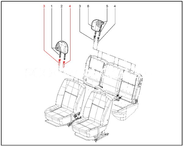 Направляющие переднего подголовника для Lada Granta FL, Niva Legend
