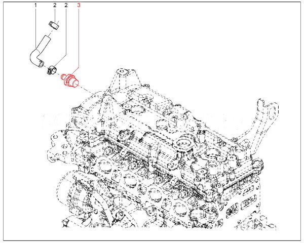 Клапан вентиляции картера в сборе (PVC) (ДВС Renault) для Lada Vesta, XRAY
