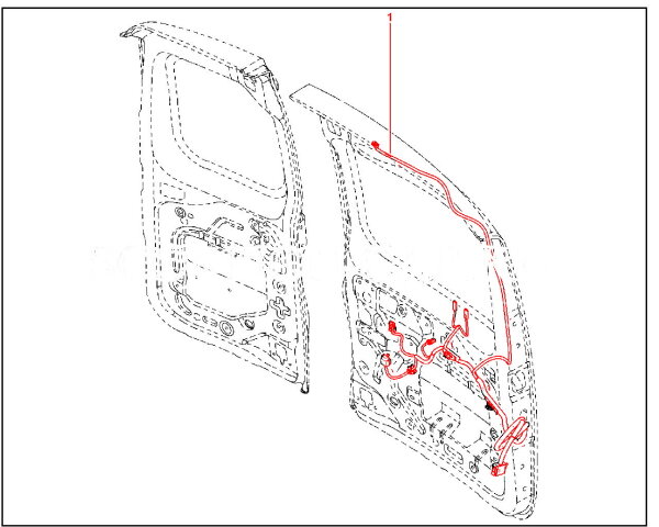 Провода двери багажника под камеру заднего вида для фургона Lada Largus FL
