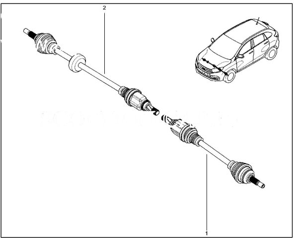 Привод переднего колеса в сборе (ДВС 21179, МКП Renault) для Lada XRAY
