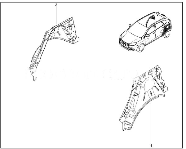 Арка задняя для Lada XRAY