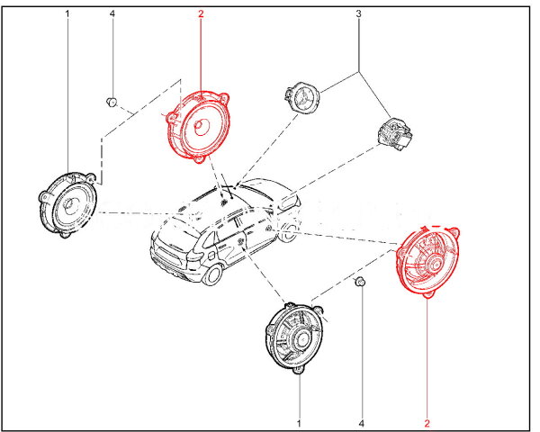 Громкоговоритель широкополосный передней двери для Lada XRAY