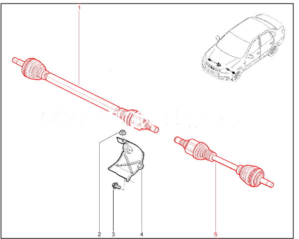 Привод переднего колеса в сборе для Lada Granta, Kalina-2