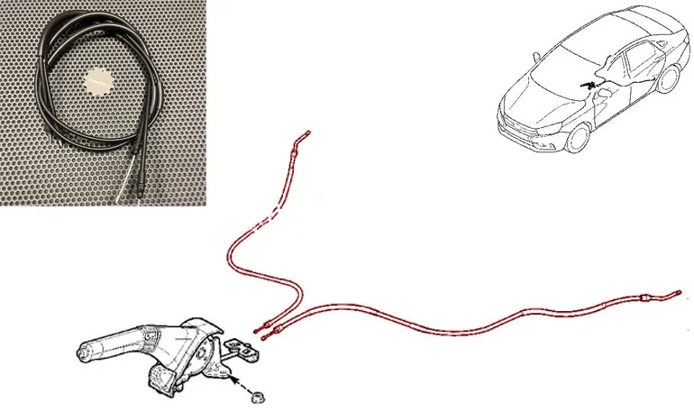 Как заменить тросы ручника на Lada Vesta, XRAY