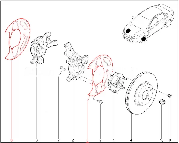Кожух защитный переднего тормоза для Lada Vesta Sport