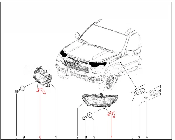 Кронштейн крепления фары нижний для Lada Niva Travel