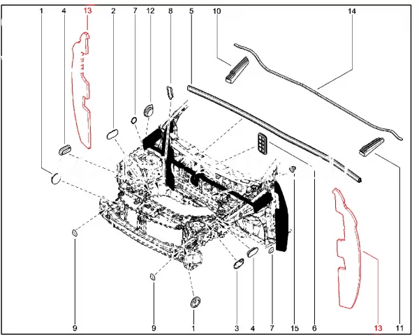 Шумоизоляция брызговика переднего для Lada XRAY