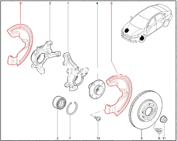 Кожух защитный переднего тормоза для Lada Vesta, XRAY