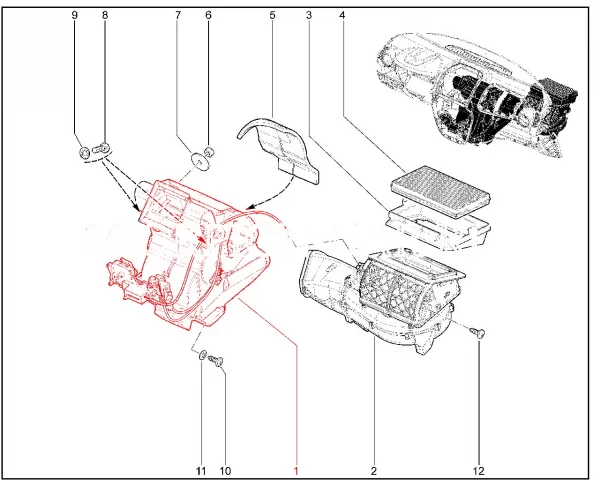 Отопитель с управлением в сборе для Lada Granta, Kalina-2