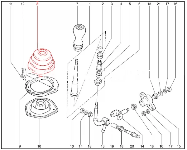 Чехол рычага верхний
