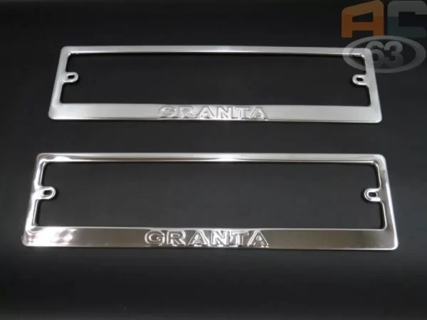 Рамка госномера из нержавеющей стали с надписью GRANTA