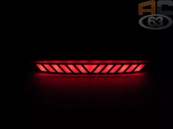 Фонарь противотуманный светодиодный (черный, рисунок Полосы) в бампер для Lada Vesta, Granta
