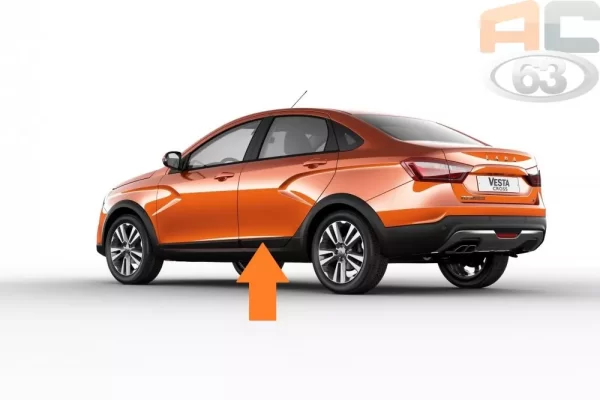 Молдинг задней двери левый (с клипсами) для Lada Vesta Cross, SW Cross