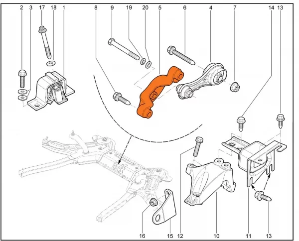Кронштейн задней опоры подвески двигателя ВАЗ для Lada Vesta