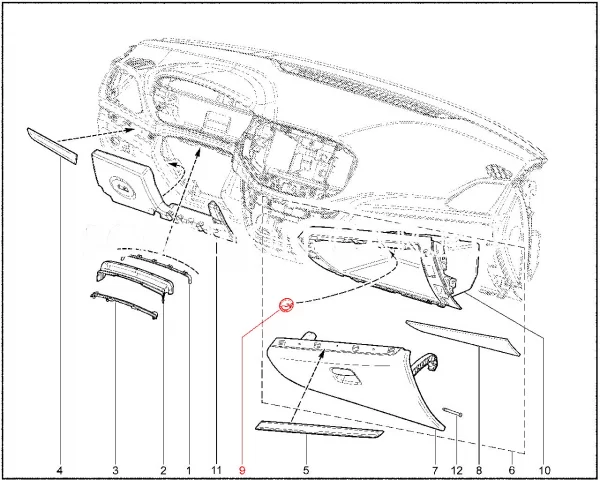 Заглушка крышки вещевого ящика для Lada Vesta