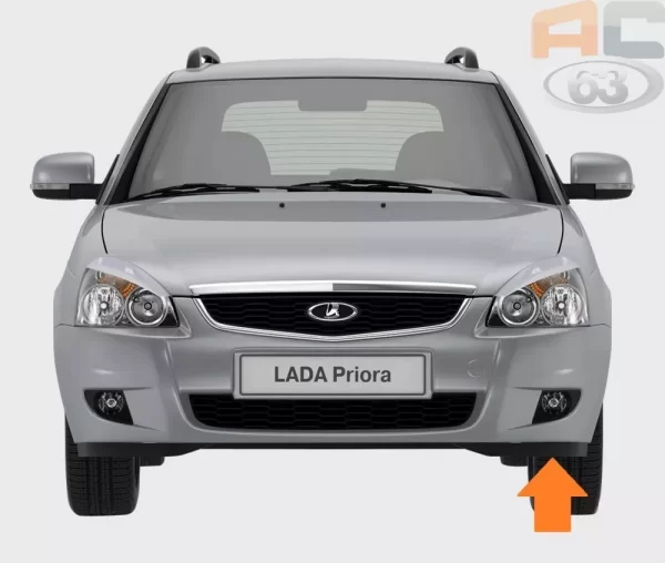 Накладка переднего бампера нового образца левая для Lada Priora