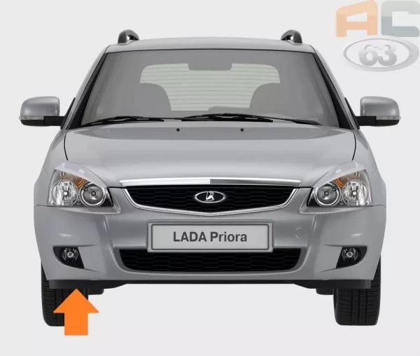 Накладка переднего бампера нового образца правая для Lada Priora