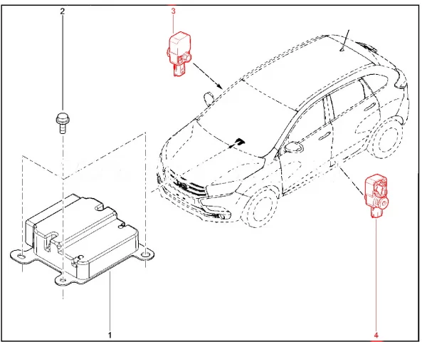 Датчик бокового удара для Lada Largus, XRAY