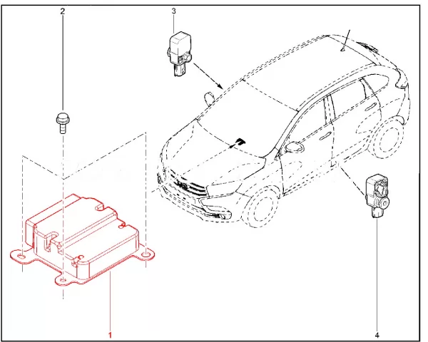 Блок управления системы надувных подушек безопасности для Lada XRAY