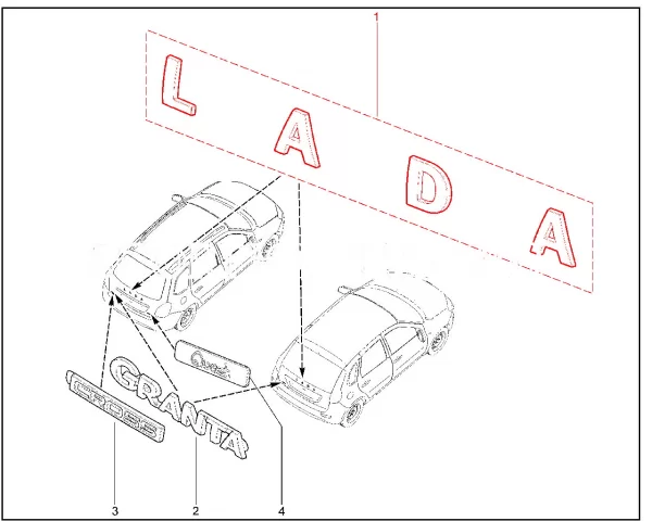 Орнамент задка LADA для Lada Granta FL