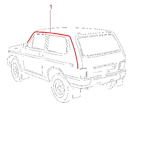 Накладка облицовочная сточного желобка крыши для Lada Niva Legend 3дв, 4x4 3дв