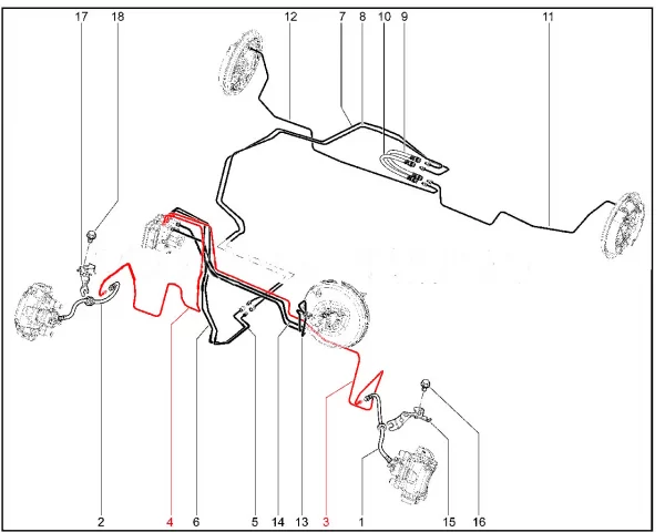Трубка АБС переднего колеса для Lada XRAY