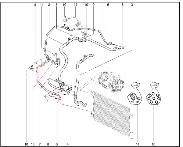 Трубопровод конденсатора испарителя для Lada Largus FL, XRAY