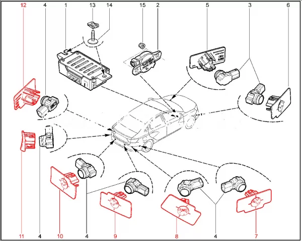 Держатель датчика системы парковки задний для Lada Vesta NG
