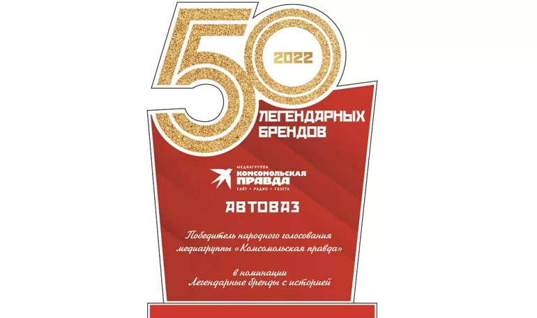 АВТОВАЗ стал призером народного голосования «50 легендарных брендов» в 2023 году