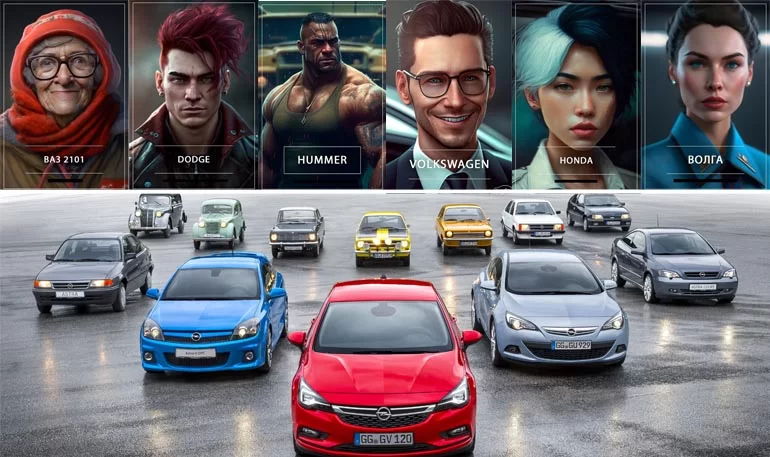 Нейросеть показала марки автомобилей в человеческих лицах