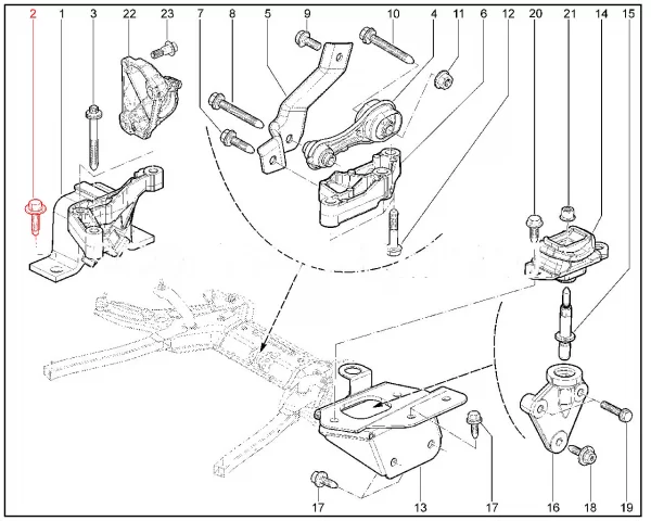 Болт опоры двигателя для Lada Vesta, XRAY, Largus